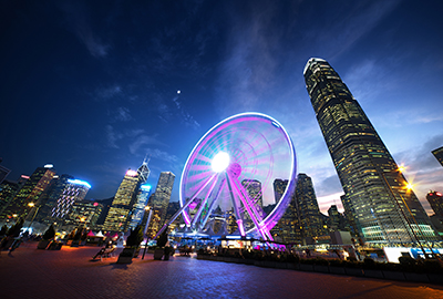 hong kong city night view